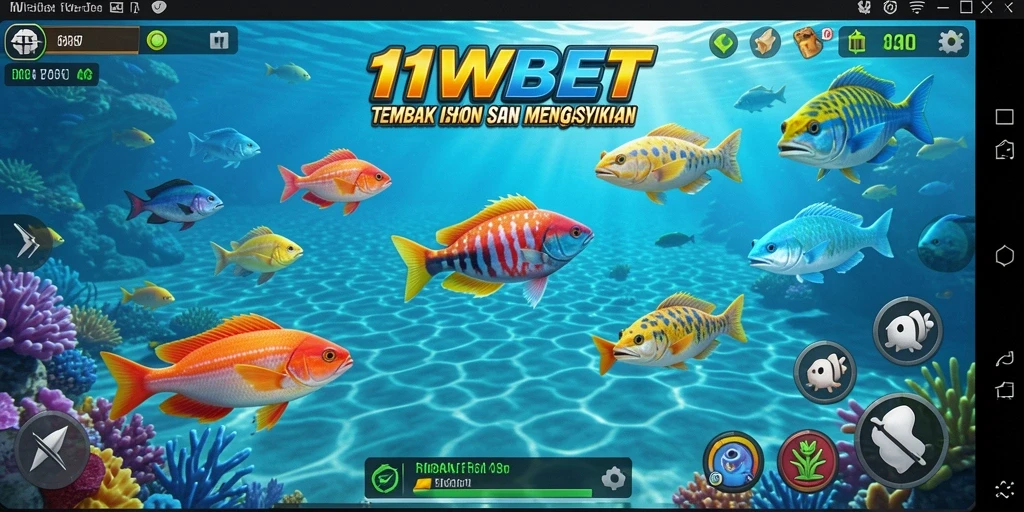Tampilan gameplay 11WBET yang seru dan penuh aksi tembak ikan.