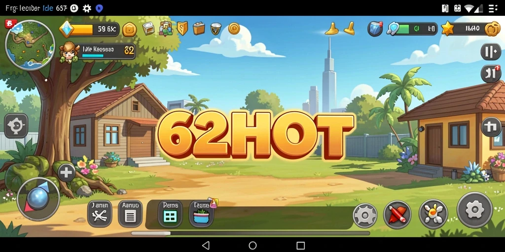 Cuplikan gameplay <strong>62HOT</strong> yang menunjukkan pengelolaan sumber daya dan kemajuan.
