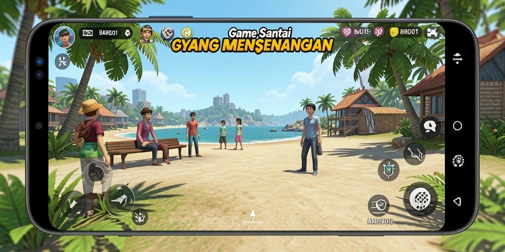 Tangkapan layar permainan BARU01 dengan grafis cerah dan gameplay menyenangkan.
