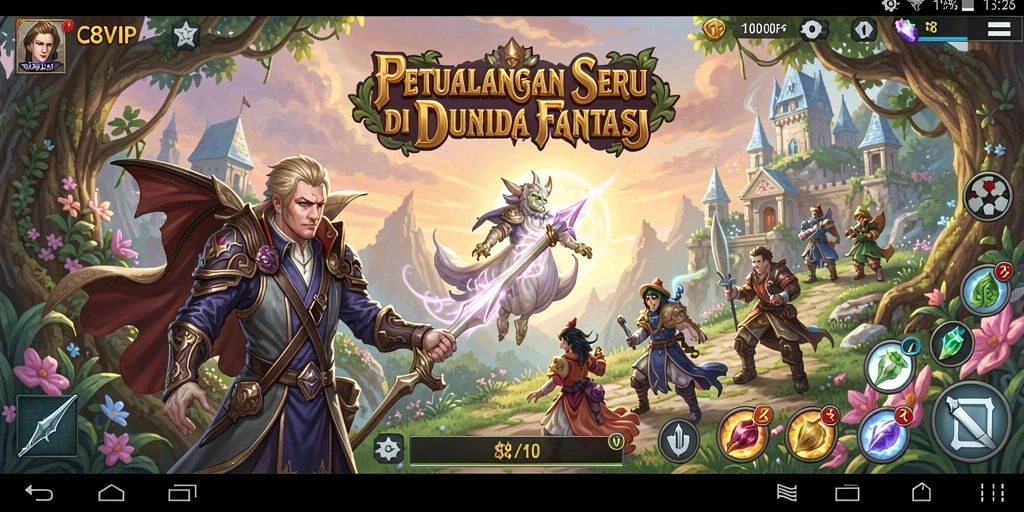 Screenshot gameplay C8VIP menunjukkan petualangan seru di dunia fantastis.