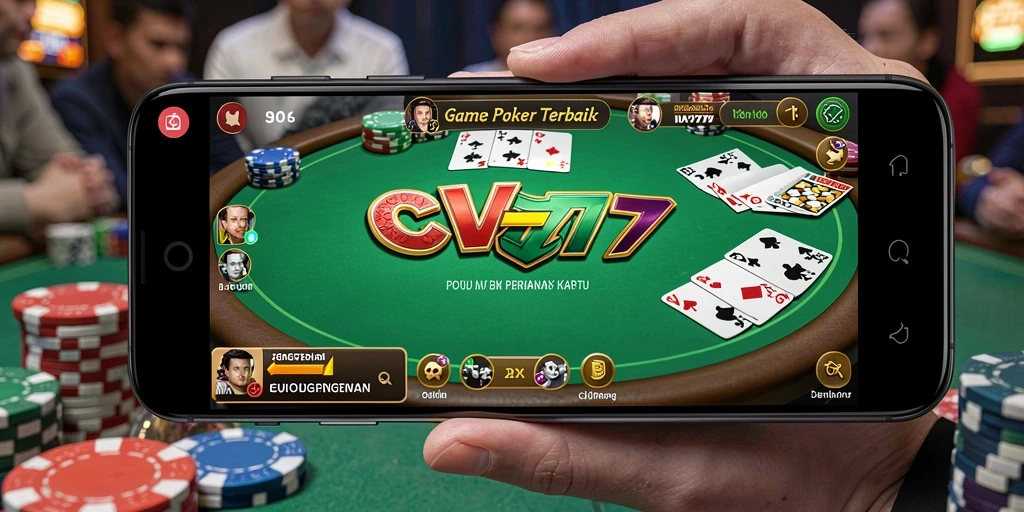 Gameplay mendebarkan dalam aplikasi CV777 saat bermain Poker.