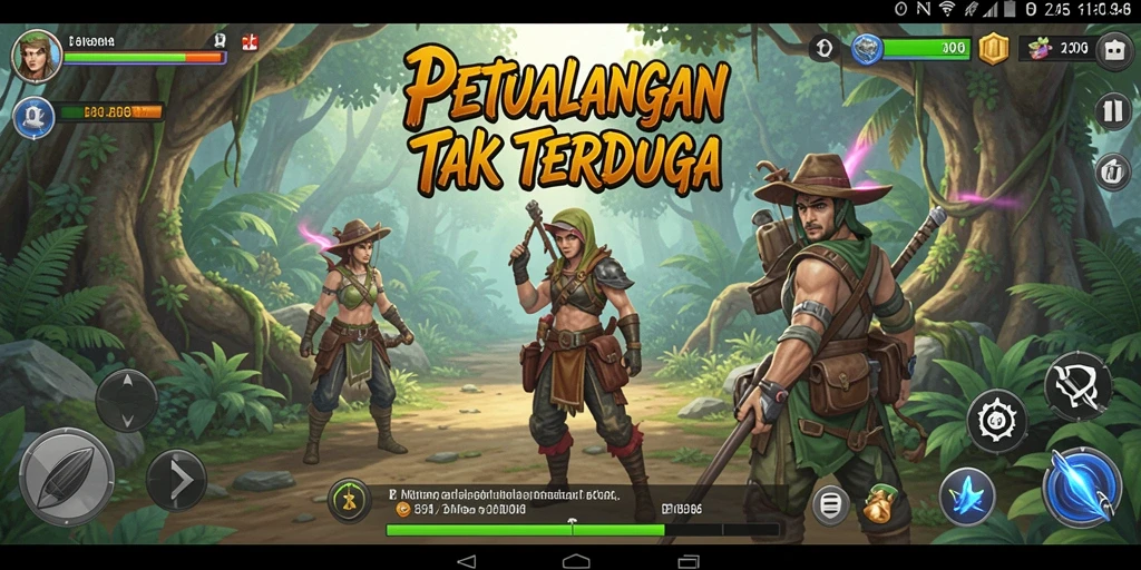 Screenshot gameplay D06 menampilkan petualangan seru di dalam hutan.