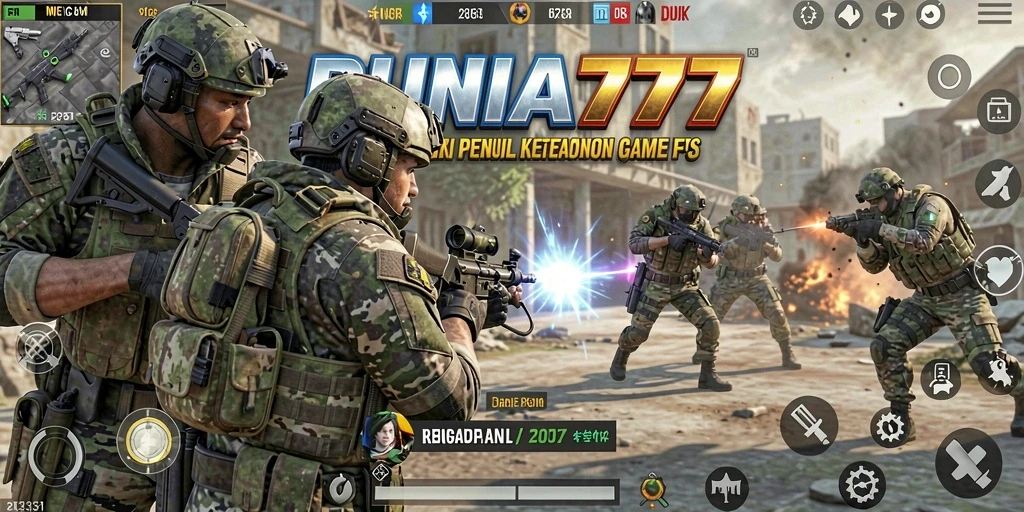 Tampilan gameplay mendebarkan dari DUNIA777 dengan aksi FPS intens.