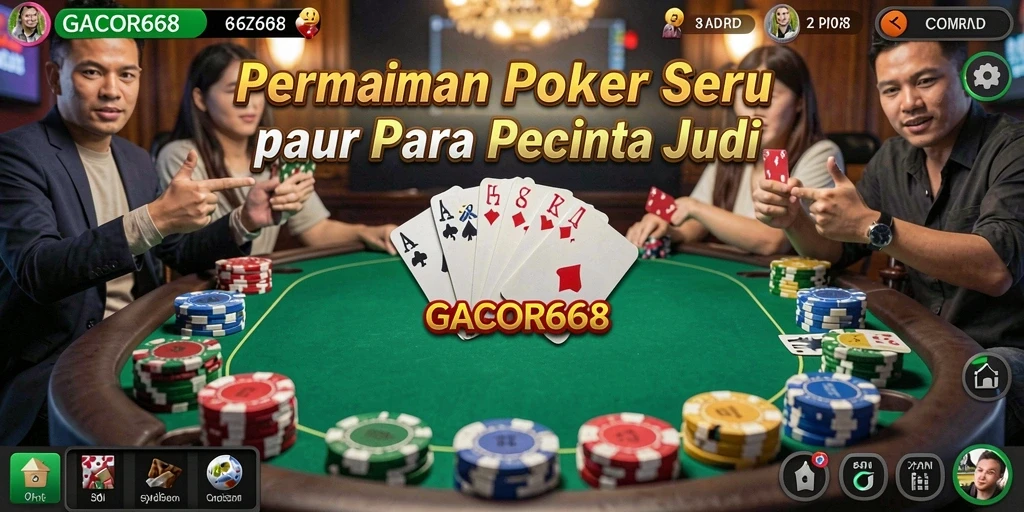 Screenshot utama GACOR668 menampilkan gameplay Poker yang menarik.
