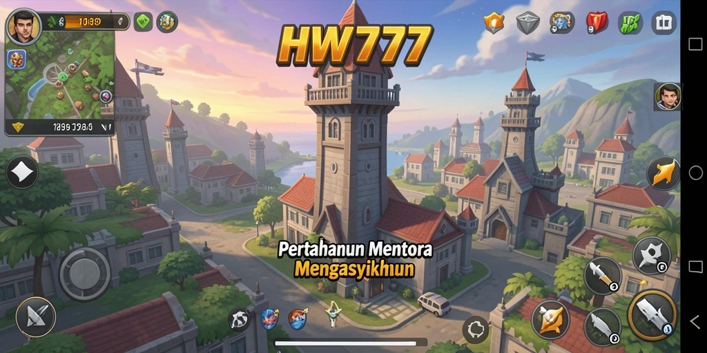 Tampilan gameplay menegangkan dari HW777 dalam aksi Tower Defense.