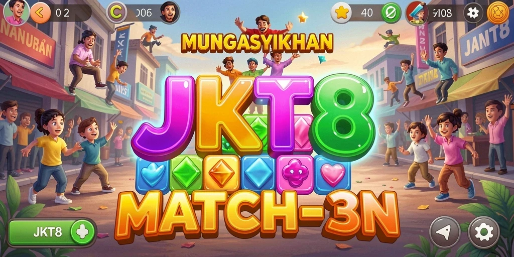 Tampilan gameplay JKT8 yang menarik dan seru dalam kategori Match-3.