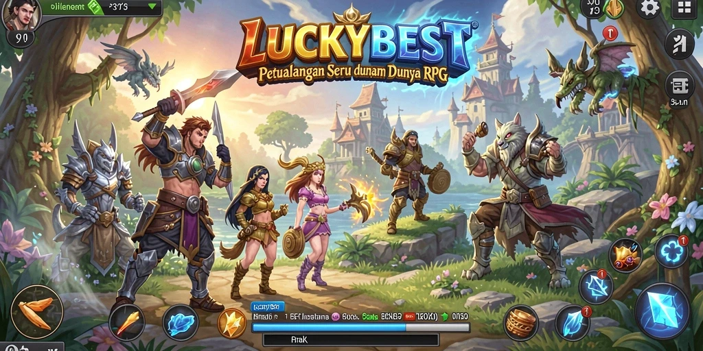 Tampilan gameplay RPG LUCKYBEST yang penuh aksi dan petualangan.