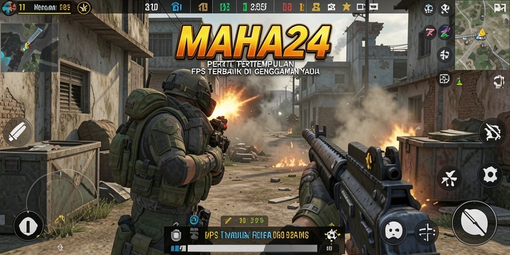 Tampilan gameplay yang intens di MAHA24 dengan pertarungan FPS yang seru.