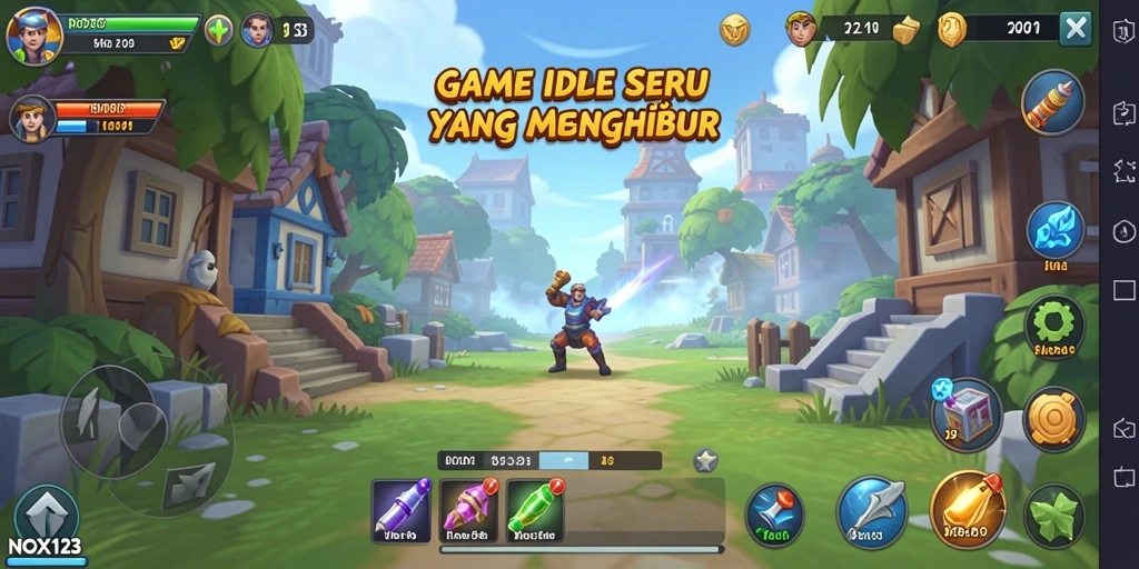 Tampilan gameplay utama NOX123 yang menarik dan penuh aksi.