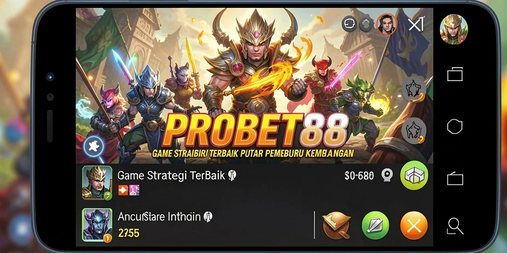 Tangkapan layar gameplay menakjubkan dari PROBET88 menunjukkan pertempuran strategi.