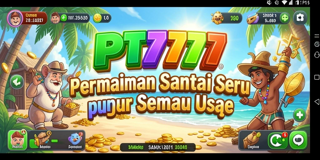 Tampilan gameplay PT777 yang menyenangkan dan ceria.