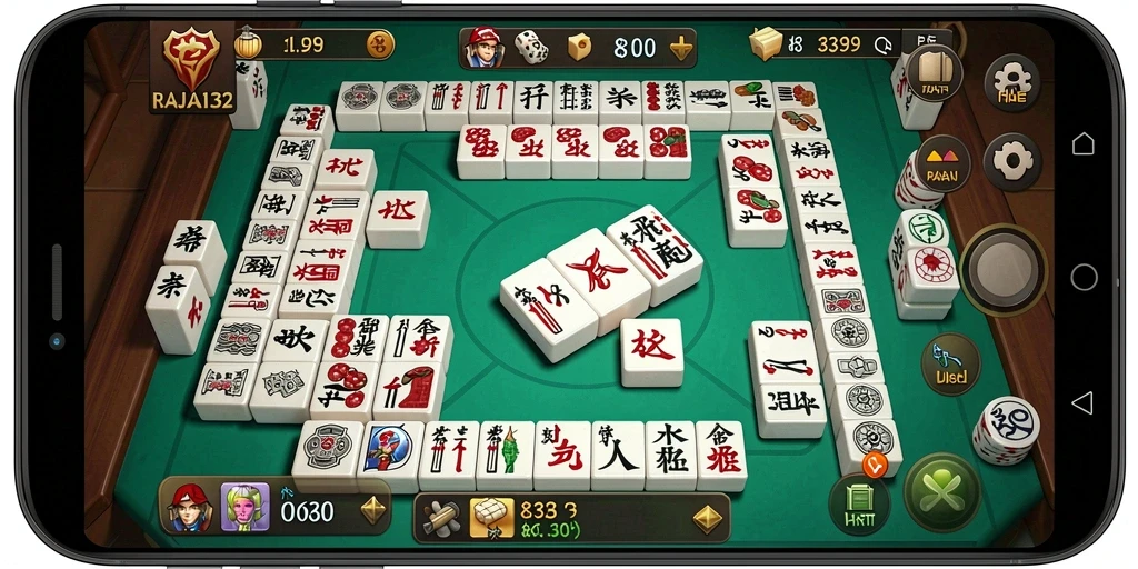 Tampilan gameplay Mahjong yang menarik di RAJA132.