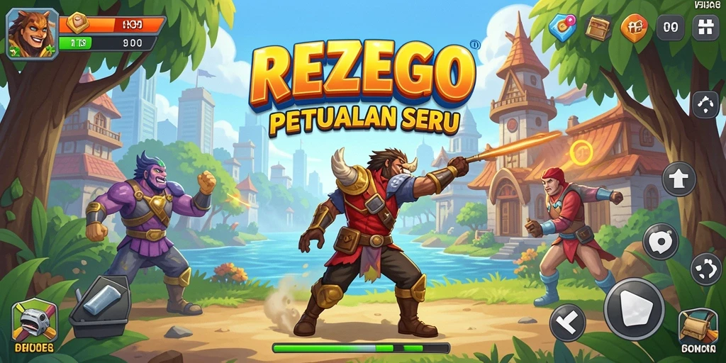 Tangkapan layar utama REZEGO menampilkan aksi gameplay Arcade yang mendebarkan.