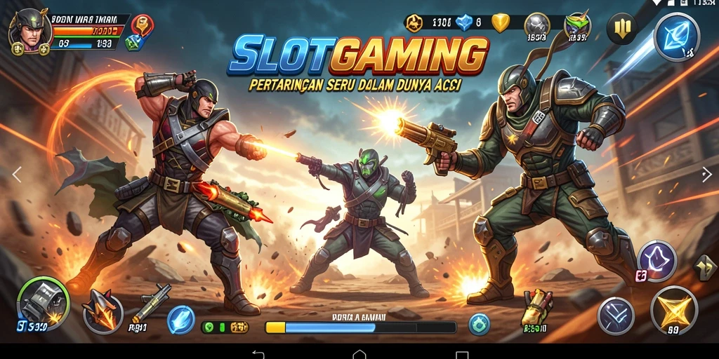 Tampilan aksi mendebarkan dalam gameplay SLOTGAMING.