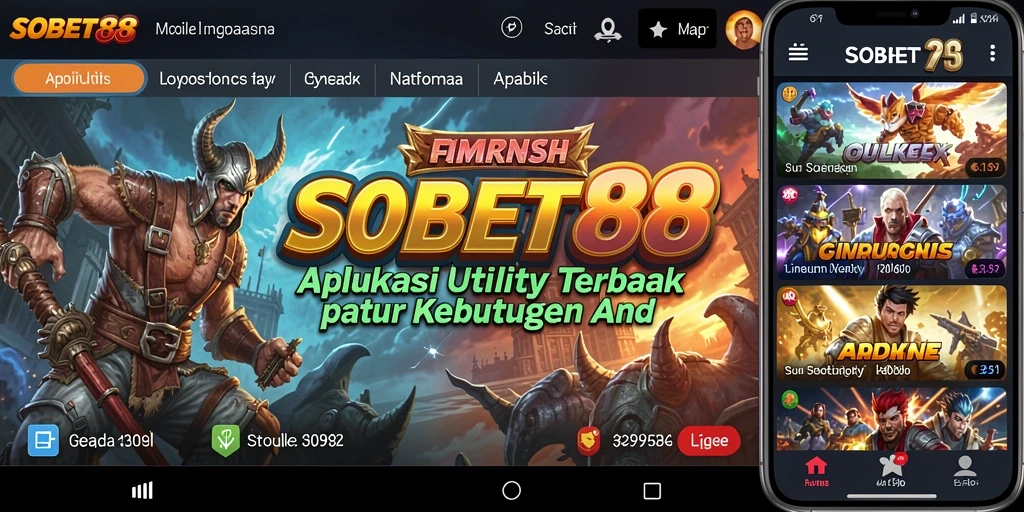Tampilan utama SOBET88 menunjukkan fitur-fitur utility yang mudah diakses.
