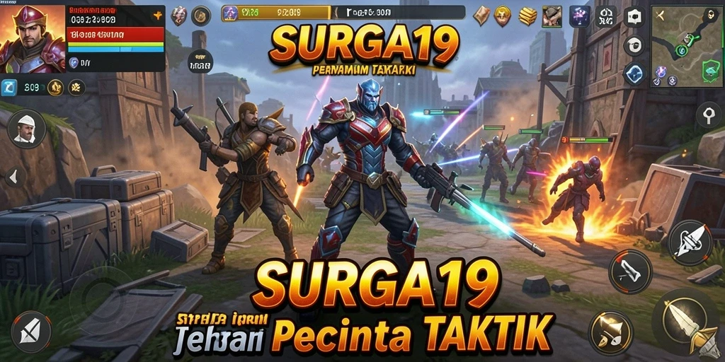 Tangkapan layar menunjukkan aksi strategis dalam SURGA19 dengan berbagai unit yang terlibat.