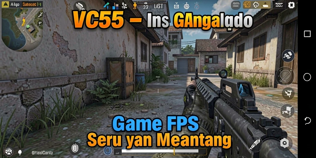 Tampilan gameplay seru dari VC55 dengan aksi menembak yang intens.