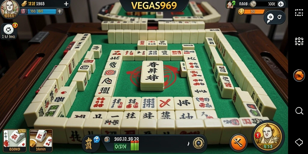 Tangkapan layar gameplay <strong>VEGAS969</strong> dengan aksi Mahjong yang mengasyikkan.